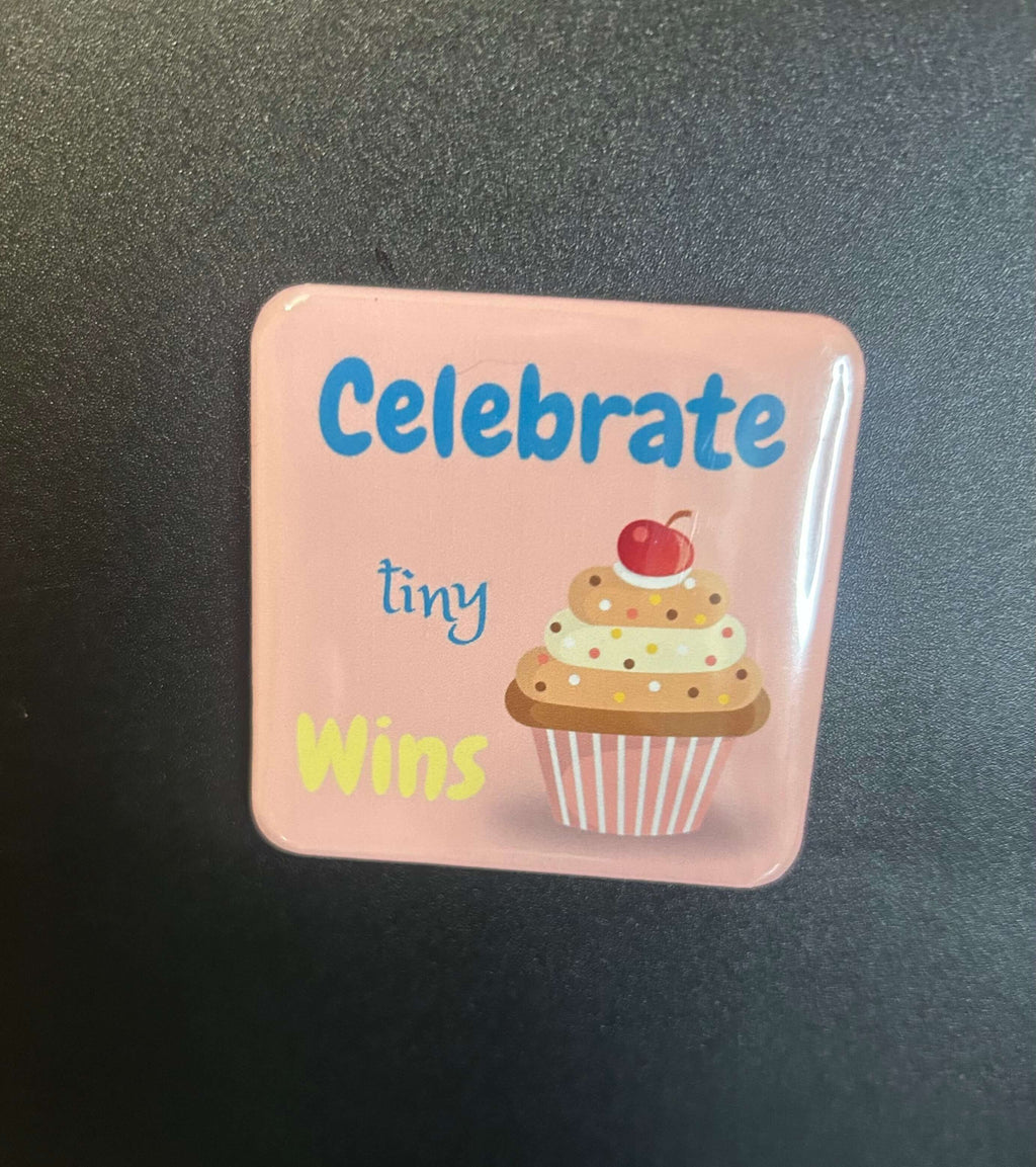 Close-up of Sweet Bites Mini Magnets Set showing colorful dessert designs