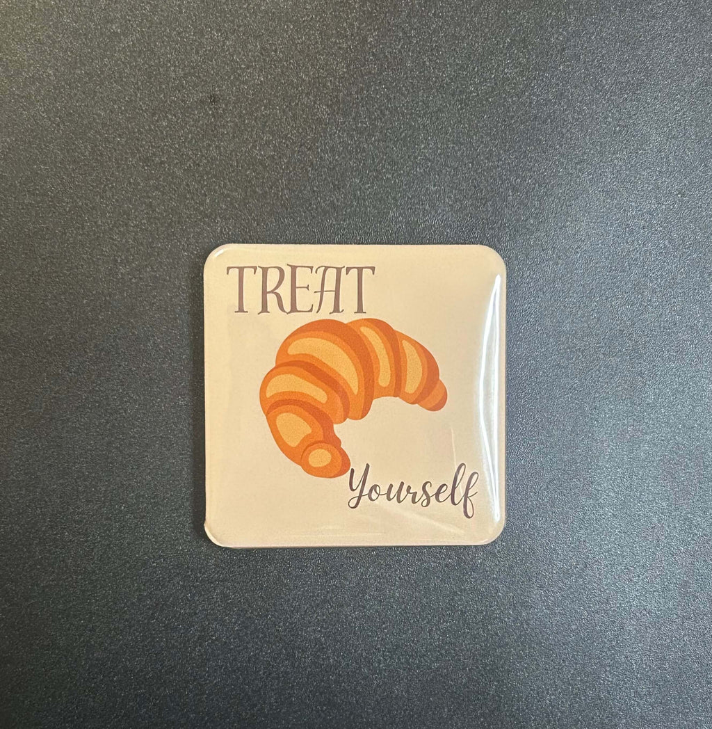 Close-up of Cozy Crew Mini Magnets Set showing comforting designs and uplifting quotes